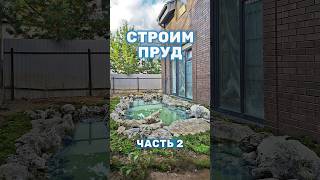 Запустили рыбу в пруд под окном. Подсветка, карпы кои, мох. Декоративный пруд, часть 2 #пруд