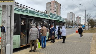 Троллейбусы на остановке "Плошча Бангалор", Минск | Trolleybuses at stop "Ploscha Bangalor", Minsk