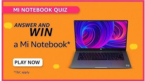 Amazon Mi Notebook Quiz Answers Today | 20 Aug 2021