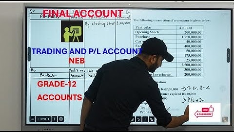 Final Account with Adjustment in Nepali || Grade 12 || Accountancy (HSEB/ NEB)
