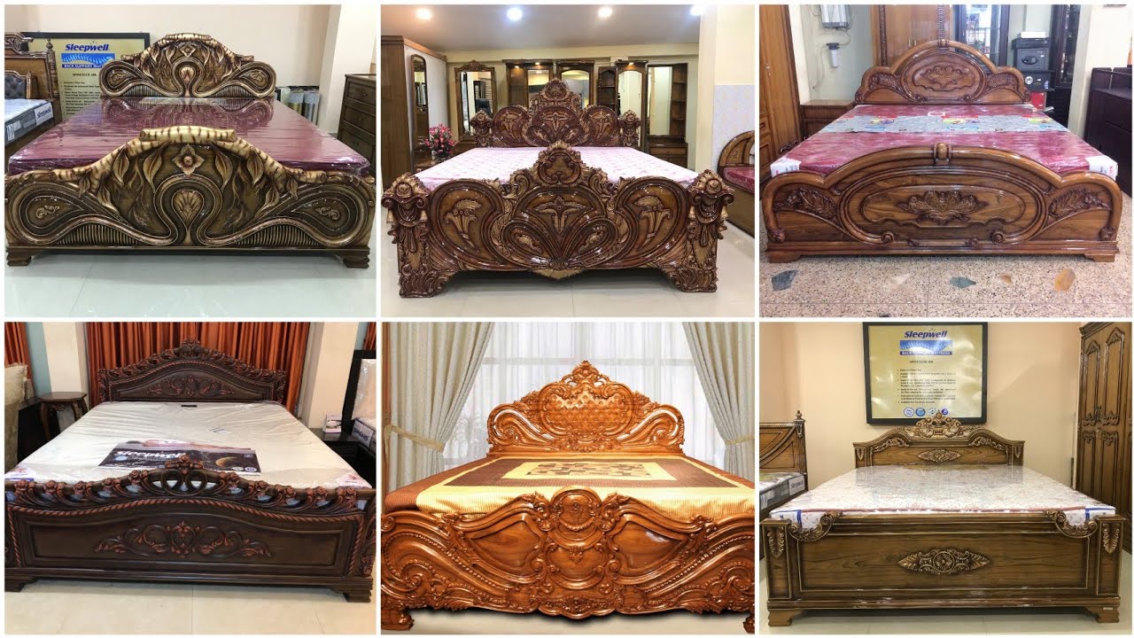 Latest Teak Wood Bed Design | Double King & Queen Size Bed With ...