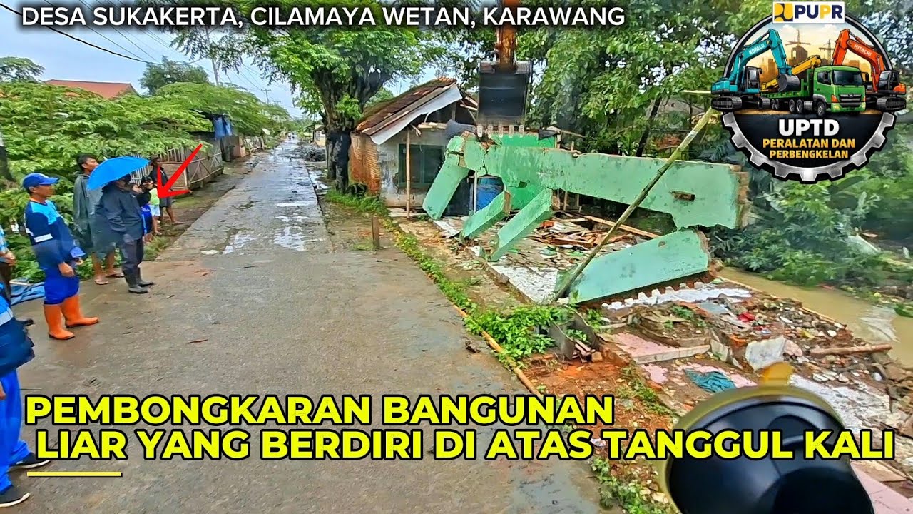 Pembongkaran‼️ bangunan liar di cilamaya wetan karawang