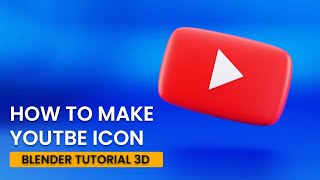 Blender tutorial How to make make stylized 3D youtube logo #blendertutorial #blender