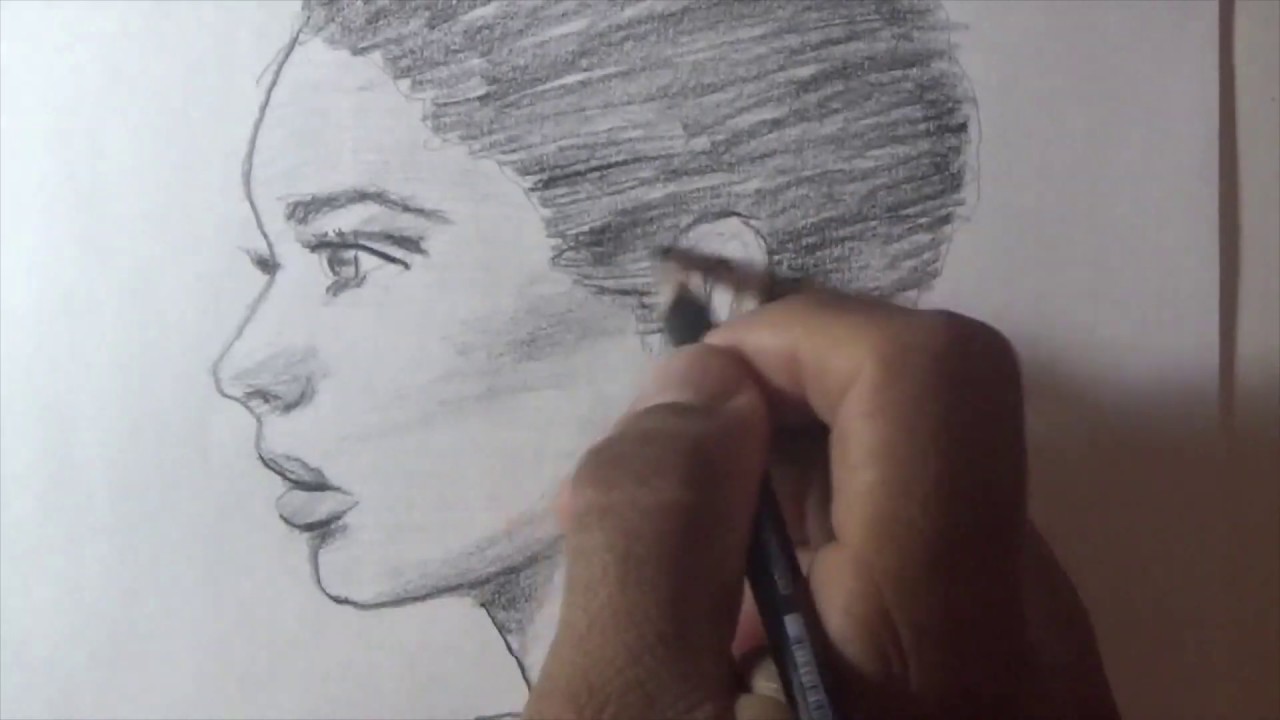 Como dibujar rostro femenino a lapiz - YouTube