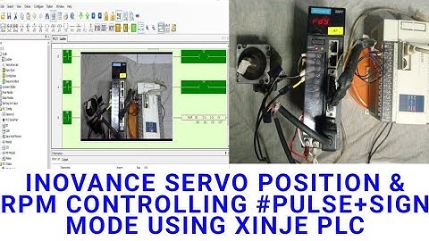 INOVANCE SERVO POSITION CONTROLLING #PULSE+SIGN MODE USING XINJE PLC