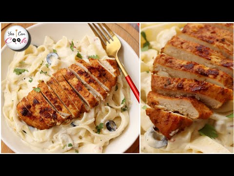 Fettuccine Alfredo Pasta Original Restaurant Recipe by (YES I CAN COOK)