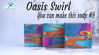 Cold process soap making tutorial, Oasis Swirl. You can make this soap 9