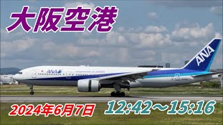 【伊丹空港】綿雲の空と大型機成分が少し多めの6月7日の昼下がり