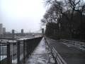 Mindy Hertzon &amp; Alec Berlin thinking about walking over the Brooklyn Bridge in the freezing cold.