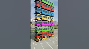Thumbnail of Mixed Rainbow Colour Cars & Buses Fall Crash #7 - BeamNG.Drive