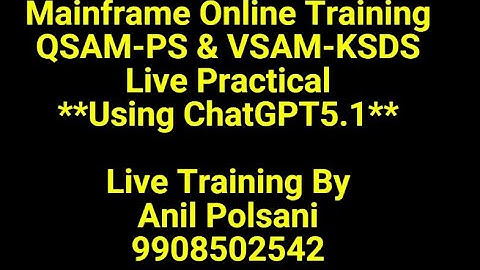 VSAM KSDS vs QSAM PS COBOL Write Statement | New Batch Each Month 2025 | Anil Polsani | 9908502542
