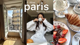 my PARIS morning routine ☕ hair & makeup grwm, Luxembourg Gardens, cafe de flore, Champs Elysees,