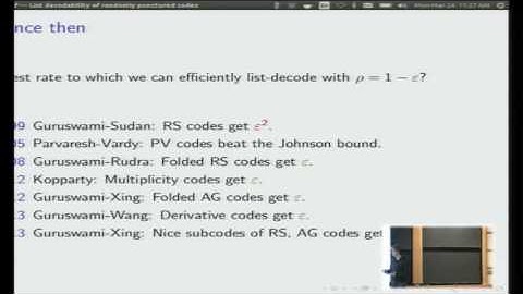 List decodability of randomly punctured codes - Mary Wootters