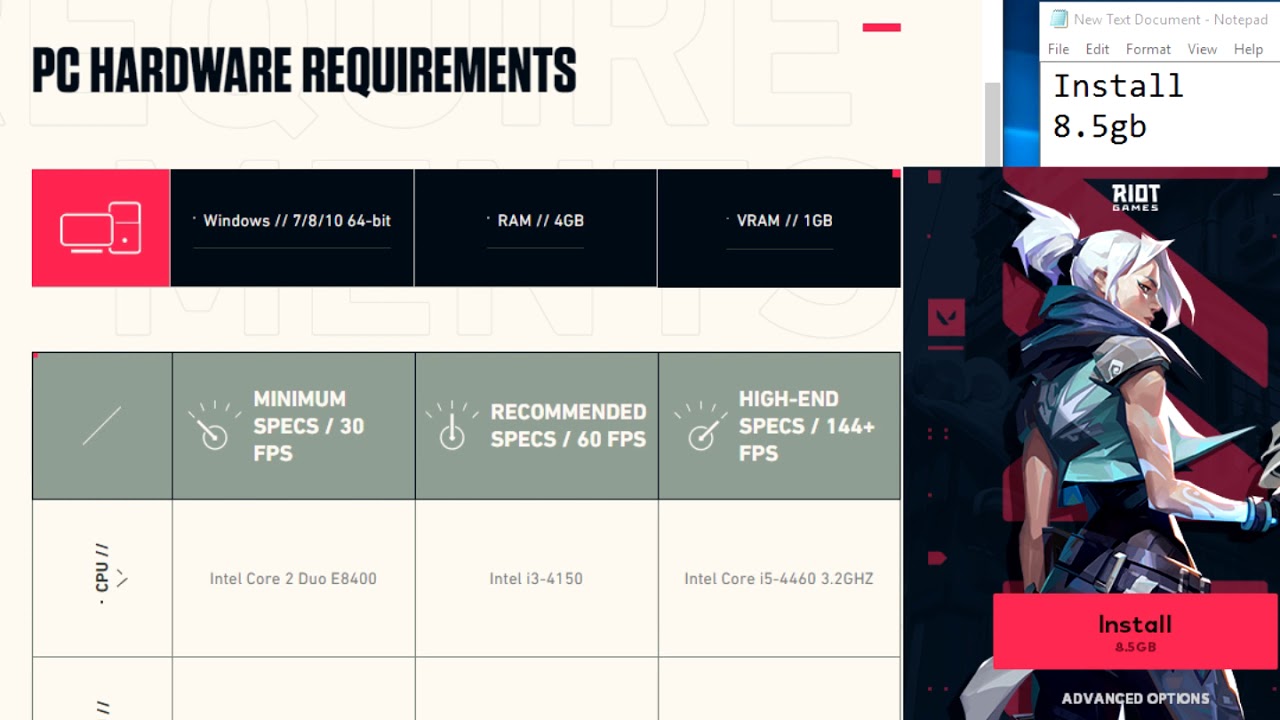 Сколько весит валорант на пк 2024. Минимальные требования valorant. Valorant требования. Valorat системные. Valorant системные требования весит.