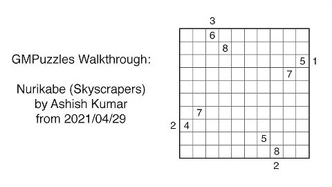 GMPuzzles - 2021/04/29 - Nurikabe (Skyscrapers) by Ashish Kumar