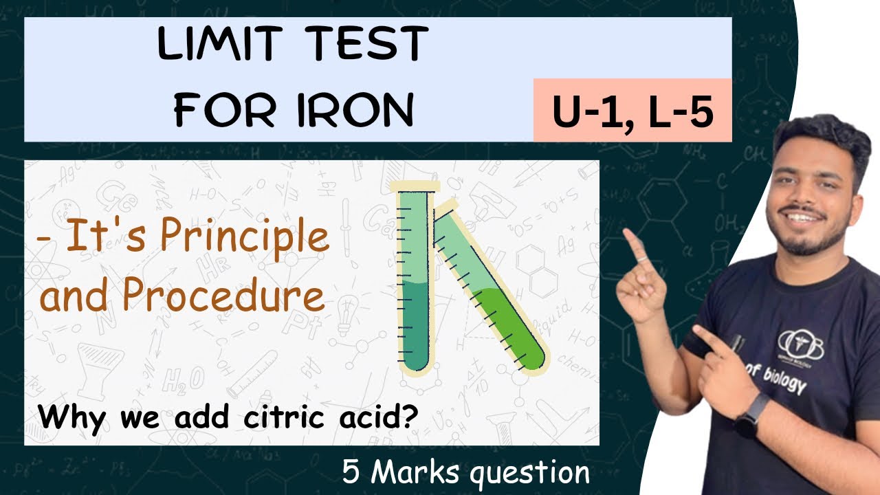 limit test for iron limit test for iron in hindi limit test for