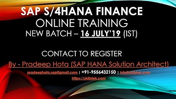 SAP S4 HANA Simple Finance Online Training - 16 July