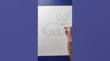 How to draw a rabbit with number 3