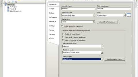 VisualStudio: Add a splash screen to VB 2005