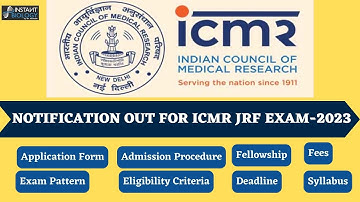 ICMR JRF 2023 EXAM NOTIFICATION OUT!!| COMPLETE DETAILS IN THIS VIDEO
