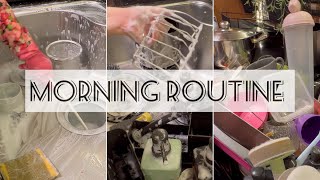 Morning routine روتين صباحي بالمطبخ #morning routine#kitchen #cleaning #sinkcleaning #satisfying