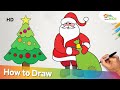 CHRISTMAS SPECIAL : How to draw Santaclaus face and Christmas Tree  for Kids | Shemaroo Kids Telugu