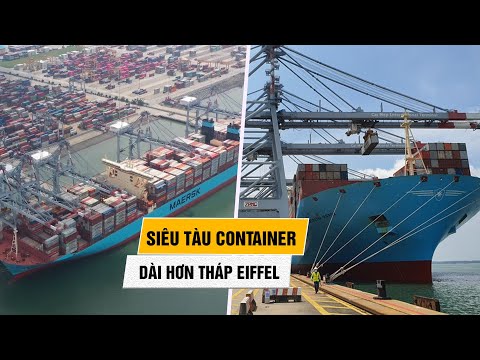 Cận cảnh siêu tàu container khổng lồ dài hơn cả tháp Eiffel vừa cập bến Việt Nam