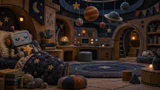 Gentle Space Nursery Hum for Baby Sleep | Sleepy Cardboard Robot (10 Hours) screenshot 5