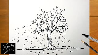 How to Draw a Fall Tree Easy Step by Step