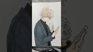 MHA Bakugo Drinking Coffee Drawing (Pinterest Reference: https://pin.it/5vIFySiVf) #mha #bakugou