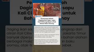 Temuan Mengejutkan Daging Ikan Sapu-Sapu Kali Ciliwung Dijual Jadi Bahan Baku Siomay Pakan Ternak