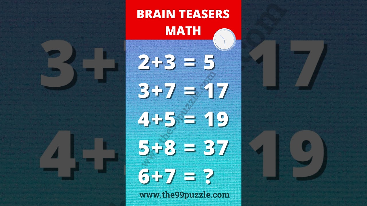Mathematical Brainteasers Puzzle With Answer #shorts