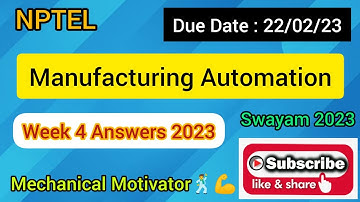 Manufacturing Automation | Week 4 Quiz | Assignment 4 Solution | NPTEL | SWAYAM 2023