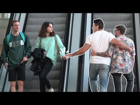 TOUCHING HANDS IN COUPLES ON THE ESCALATOR!