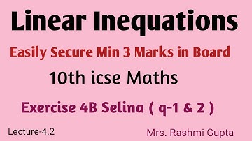 icse 10 maths inequations graphing | Chapter 4 | L-4.2 | Easily explained Ex 4B Selina (q1&2)