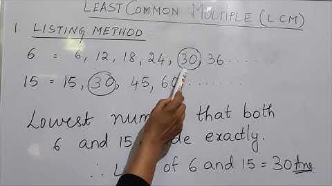 How to find Least Common Multiple (LCM) by Listing Method