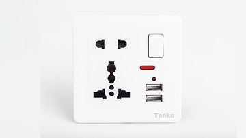 Ổ Cắm Điện Tích Hợp 2 Cổng USB Và Công Tắc TK-TT-A-48 I Tenko.com.vn