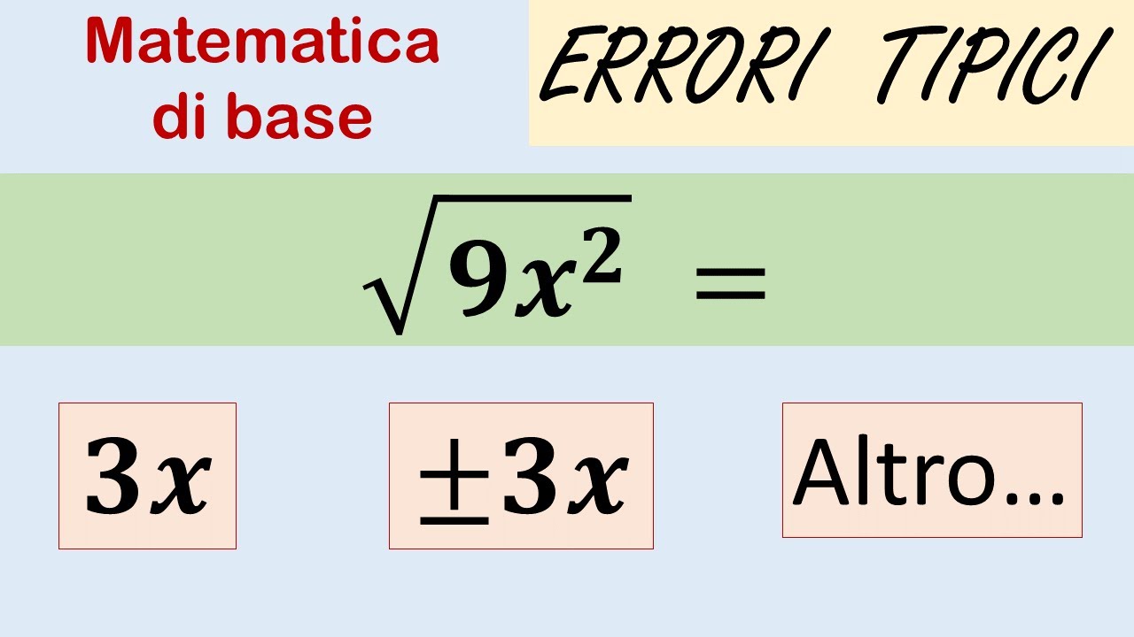 Errori tipici sui radicali