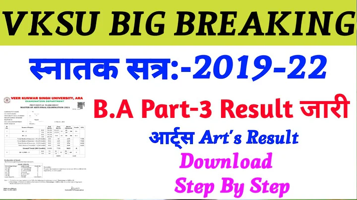 Vksu B.A Part 3 Result 2019-22 | Vksu Art's Part 3 Result 2019-22 | Vksu Part 3 Result 2019-22 | UG