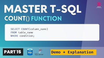 15. Transact-SQL COUNT() FUNCTION | Using the COUNT Function in T-SQL | SQL SERVER DEMO