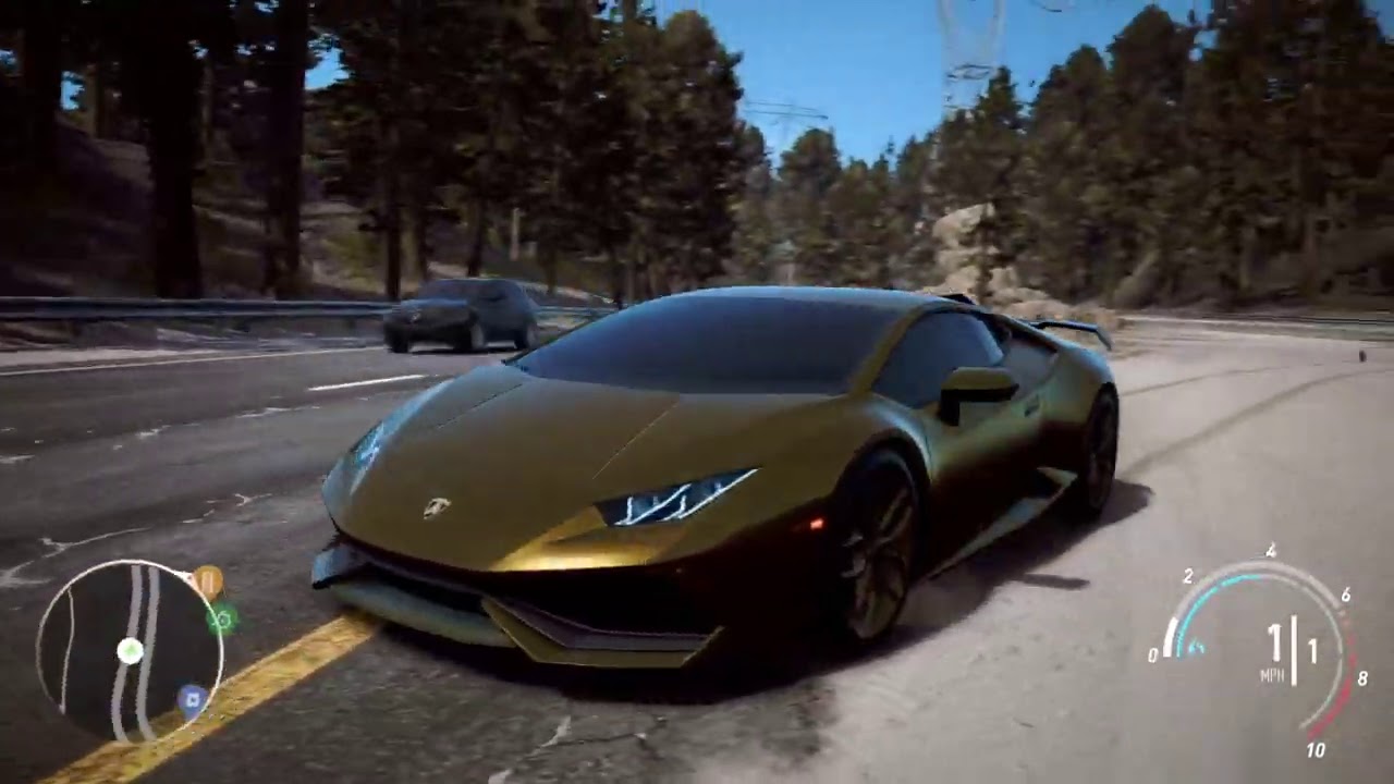 Lamborghini goes to top speed 210mph in need for speed