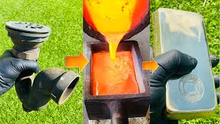 DIY Drainage Pipe To Perfection - Trash To Treasure - ASMR Metal Melting - BigStackD Brass Casting