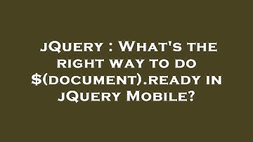 jQuery : What