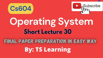 cs604 short lecture 30 in urdu|cs604 operating system |vu cs604 final paper preparation |TS Learning