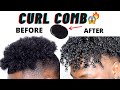 How to get SUPER DEFINED CURLY HAIR with a CURL COMB! 😱 | Easy Curl Routine for Black Men