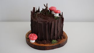How To Make Tree Stump Chocolate Cake 🍄 초콜릿 통나무 케익 | Sunday Baking