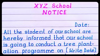 School notice writing for Tree Plantation Programme | How to write a school notice for students