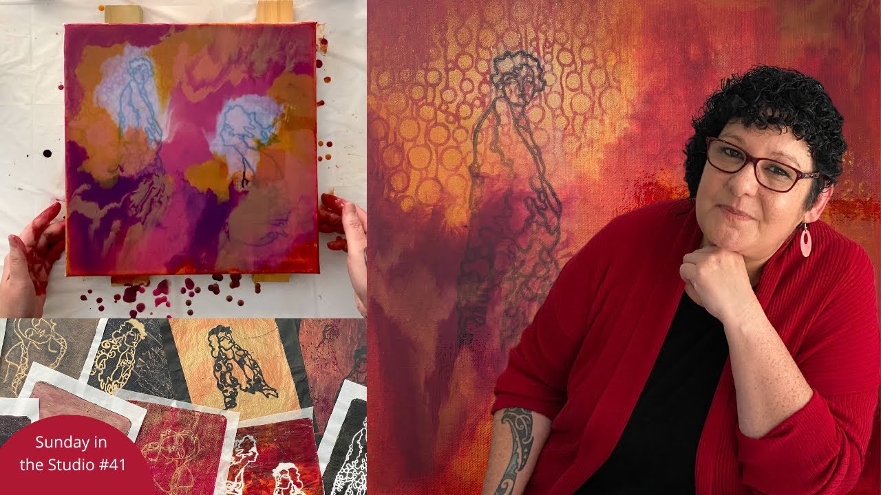 Как создать эффектную картину в смешанной технике с использованием гелевых отпечатков