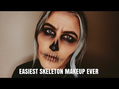 EASY SKELETON MAKEUP TUTORIAL | halloweek day 7 - YouTube