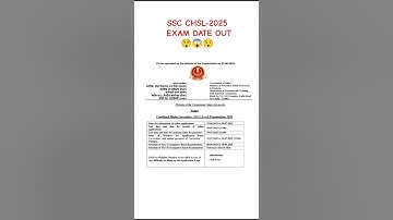 SSC CHSL 2025 EXAM DATE OUT#ssc#chsl#2025 #subscribe #govtjobs
